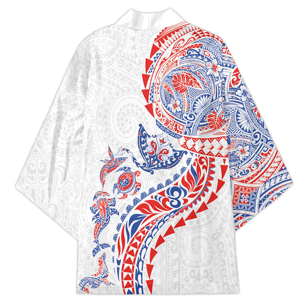 Hawaiian Kakau Tribal Sea Animals Tattoos Kimono Hawaii Flag Color Inspired