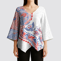 Hawaiian Kakau Tribal Sea Animals Tattoos Kimono Sleeve Blouse Hawaii Flag Color Inspired