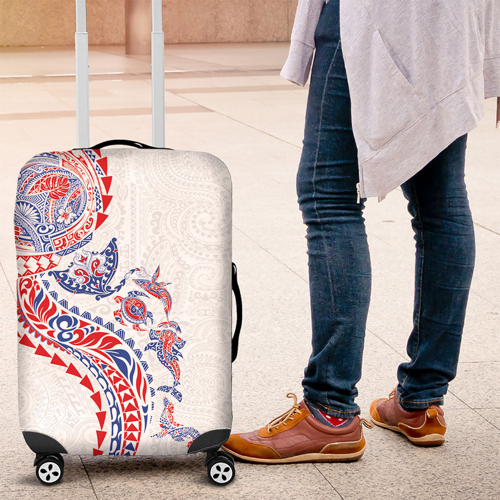 Hawaiian Kakau Tribal Sea Animals Tattoos Luggage Cover Hawaii Flag Color Inspired LT03 Multicolor - Polynesian Pride