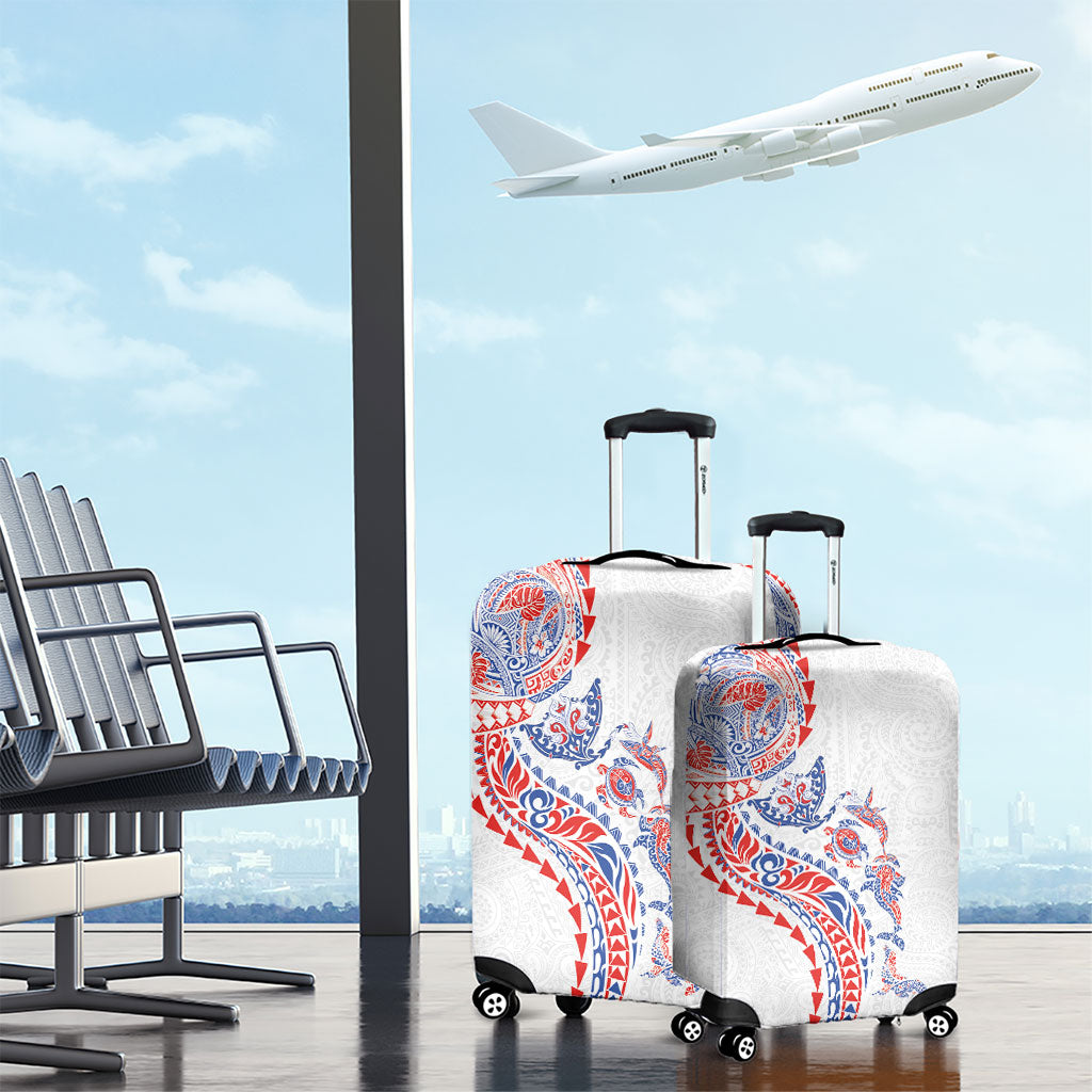 Hawaiian Kakau Tribal Sea Animals Tattoos Luggage Cover Hawaii Flag Color Inspired LT03 - Polynesian Pride