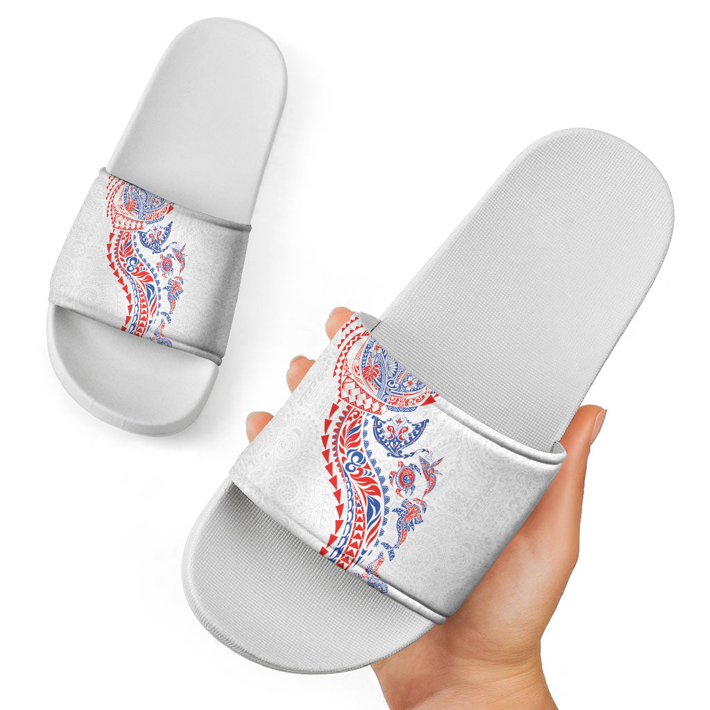 Hawaiian Kakau Tribal Sea Animals Tattoos Slide Sandals Hawaii Flag Color Inspired