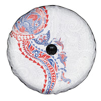 Hawaiian Kakau Tribal Sea Animals Tattoos Spare Tire Cover Hawaii Flag Color Inspired LT03 - Polynesian Pride