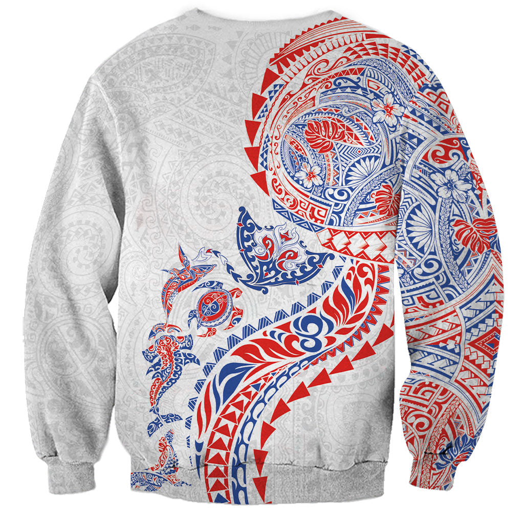 Hawaiian Kakau Tribal Sea Animals Tattoos Sweatshirt Hawaii Flag Color Inspired