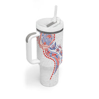 Hawaiian Kakau Tribal Sea Animals Tattoos Tumbler With Handle Hawaii Flag Color Inspired