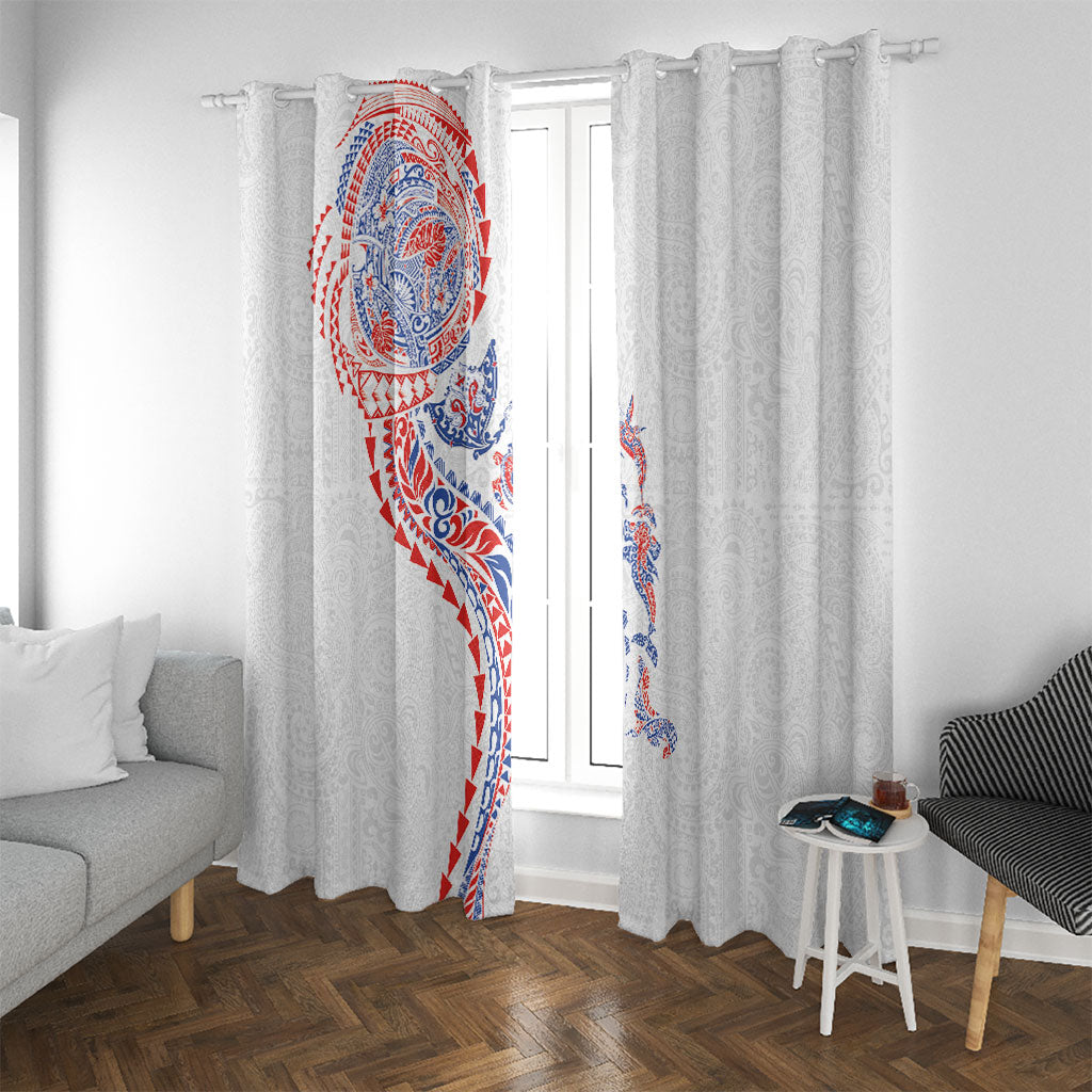 Hawaiian Kakau Tribal Sea Animals Tattoos Window Curtain Hawaii Flag Color Inspired