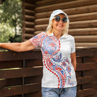 Hawaiian Kakau Tribal Sea Animals Tattoos Women Polo Shirt Hawaii Flag Color Inspired LT03 - Polynesian Pride