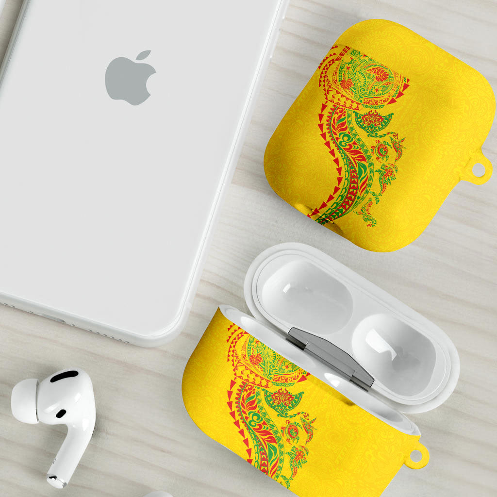 Hawaiian Kakau Tribal Sea Animals Tattoos AirPods Case Kanaka Maoli Flag Color Inspired LT03 - Polynesian Pride