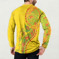 Hawaiian Kakau Tribal Sea Animals Tattoos Button Sweatshirt Kanaka Maoli Flag Color Inspired