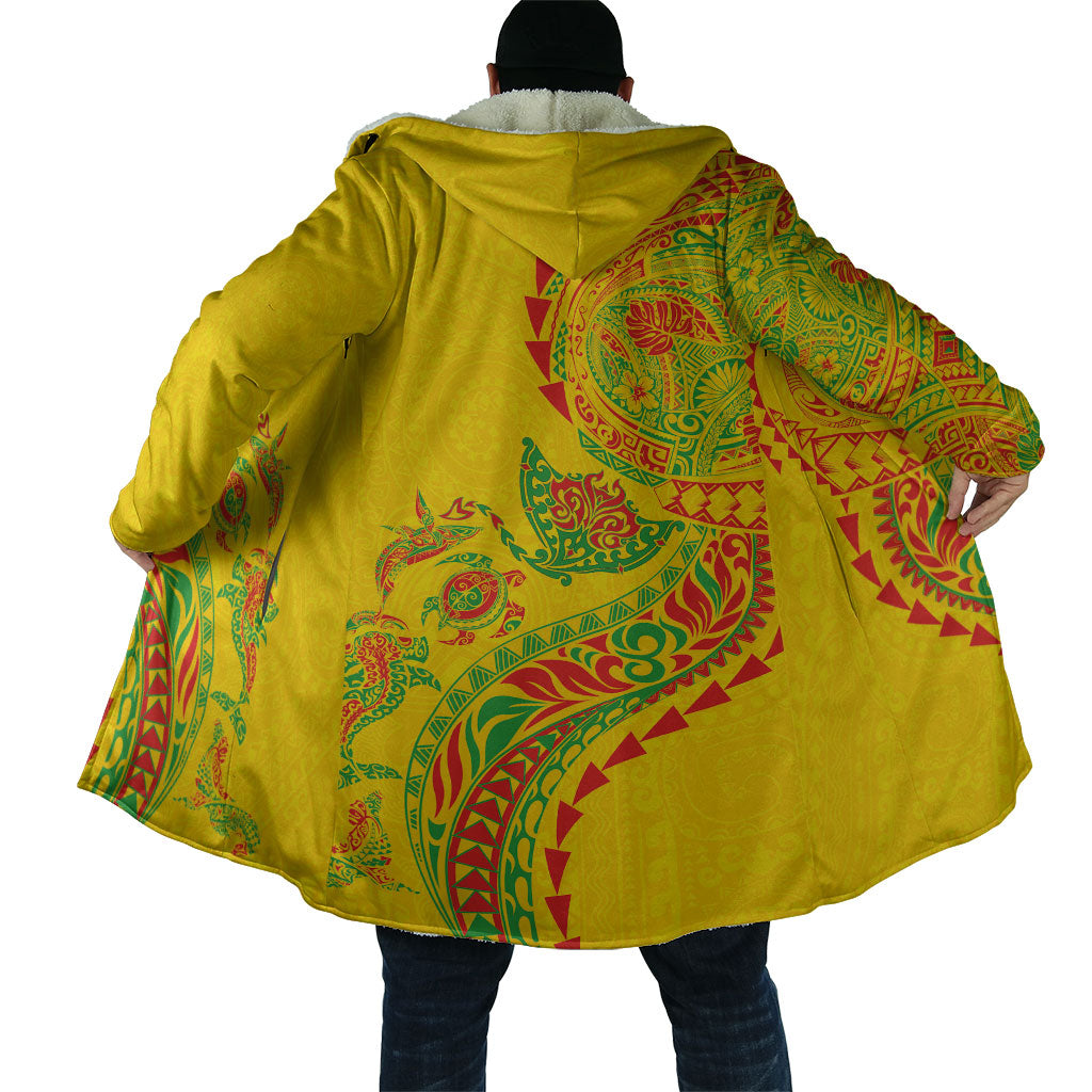 Hawaiian Kakau Tribal Sea Animals Tattoos Cloak Kanaka Maoli Flag Color Inspired LT03 - Polynesian Pride