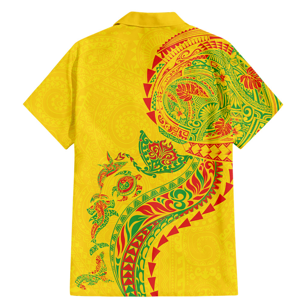 Hawaiian Kakau Tribal Sea Animals Tattoos Family Matching Summer Maxi Dress and Hawaiian Shirt Kanaka Maoli Flag Color Inspired LT03 - Polynesian Pride