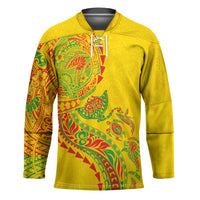 Hawaiian Kakau Tribal Sea Animals Tattoos Hockey Jersey Kanaka Maoli Flag Color Inspired LT03 Unisex Multicolor - Polynesian Pride