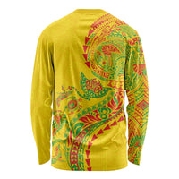 Hawaiian Kakau Tribal Sea Animals Tattoos Long Sleeve Shirt Kanaka Maoli Flag Color Inspired LT03 - Polynesian Pride
