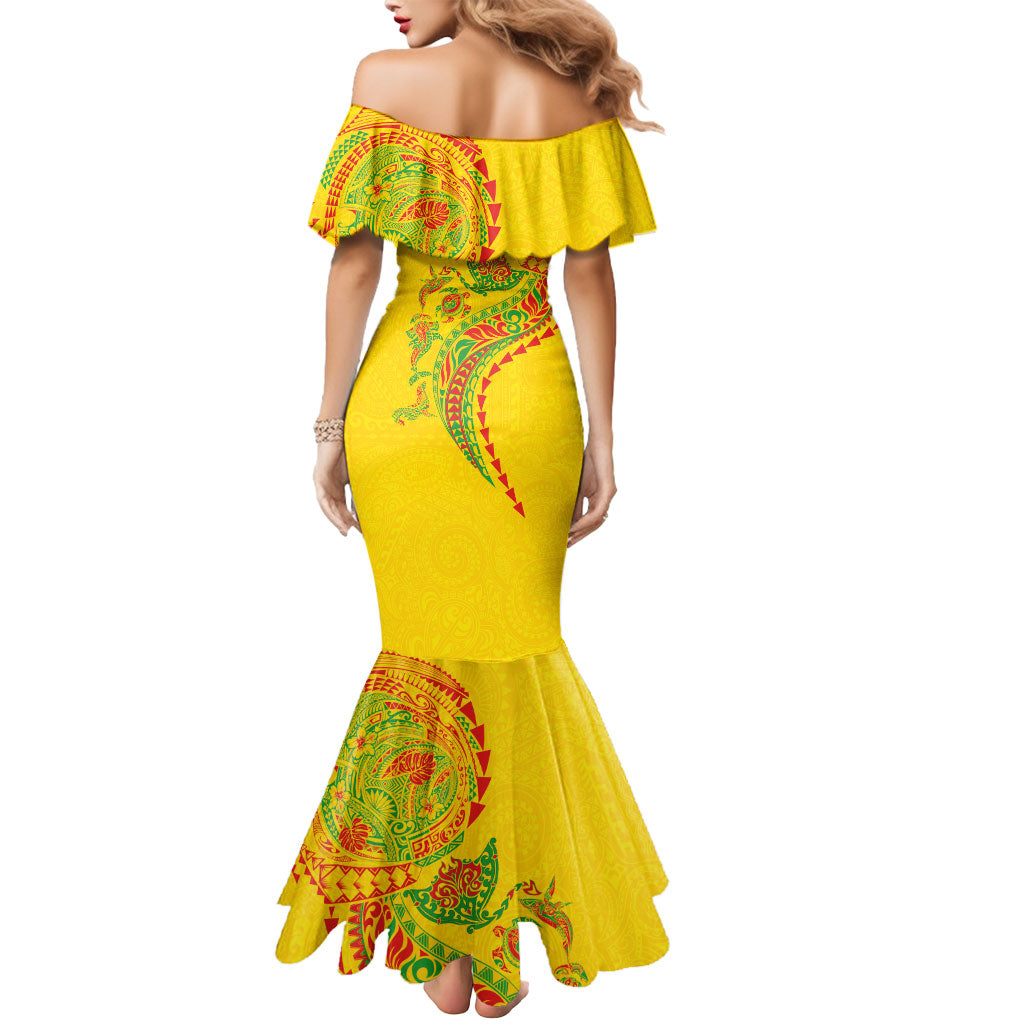 Hawaiian Kakau Tribal Sea Animals Tattoos Mermaid Dress Kanaka Maoli Flag Color Inspired LT03 - Polynesian Pride