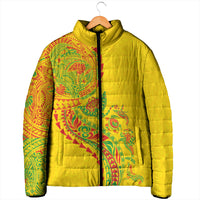 Hawaiian Kakau Tribal Sea Animals Tattoos Padded Jacket Kanaka Maoli Flag Color Inspired