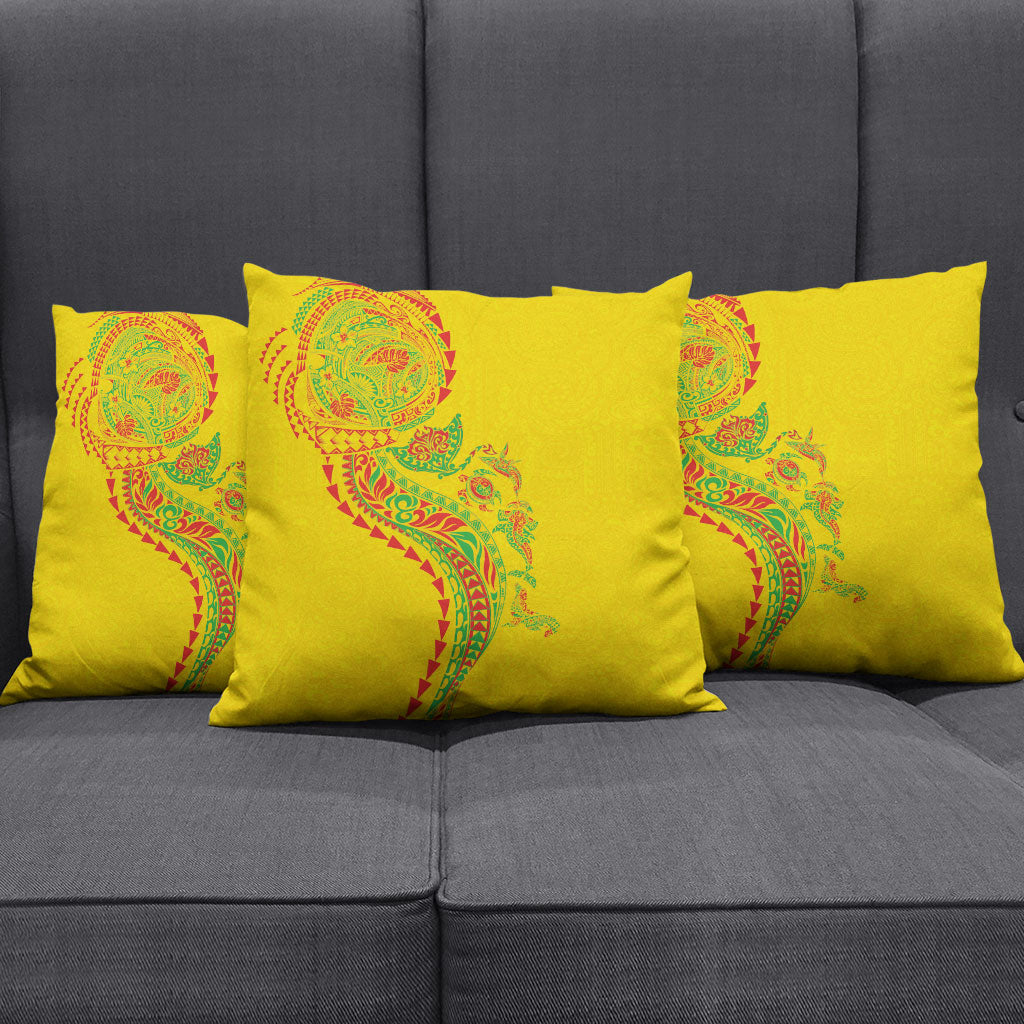 Hawaiian Kakau Tribal Sea Animals Tattoos Pillow Cover Kanaka Maoli Flag Color Inspired LT03 - Polynesian Pride