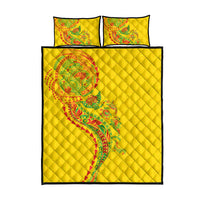 Hawaiian Kakau Tribal Sea Animals Tattoos Quilt Bed Set Kanaka Maoli Flag Color Inspired LT03 - Polynesian Pride
