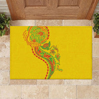 Hawaiian Kakau Tribal Sea Animals Tattoos Rubber Doormat Kanaka Maoli Flag Color Inspired LT03 Multicolor - Polynesian Pride