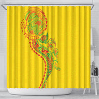 Hawaiian Kakau Tribal Sea Animals Tattoos Shower Curtain Kanaka Maoli Flag Color Inspired LT03 - Polynesian Pride
