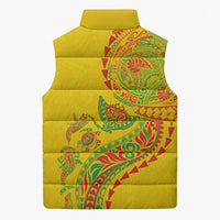 Hawaiian Kakau Tribal Sea Animals Tattoos Sleeveless Puffer Jacket Kanaka Maoli Flag Color Inspired LT03 - Polynesian Pride