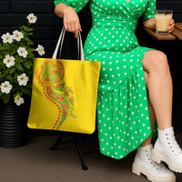Hawaiian Kakau Tribal Sea Animals Tattoos Tote Bag Kanaka Maoli Flag Color Inspired LT03 - Polynesian Pride