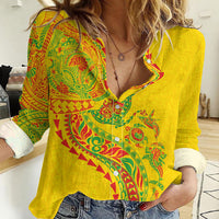 Hawaiian Kakau Tribal Sea Animals Tattoos Women Casual Shirt Kanaka Maoli Flag Color Inspired LT03 Female Multicolor - Polynesian Pride