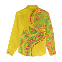 Hawaiian Kakau Tribal Sea Animals Tattoos Women Casual Shirt Kanaka Maoli Flag Color Inspired LT03 - Polynesian Pride