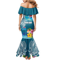 Personalised Tuvalu Independence Day Family Matching Mermaid Dress and Hawaiian Shirt Tuvaluan Tribal Flag Style LT03 - Polynesian Pride