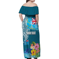 Personalised Tuvalu Independence Day Family Matching Off Shoulder Maxi Dress and Hawaiian Shirt Tuvaluan Tribal Flag Style LT03 - Polynesian Pride