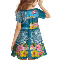 Personalised Tuvalu Independence Day Family Matching Off Shoulder Short Dress and Hawaiian Shirt Tuvaluan Tribal Flag Style LT03 - Polynesian Pride