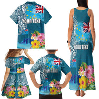 Personalised Tuvalu Independence Day Family Matching Tank Maxi Dress and Hawaiian Shirt Tuvaluan Tribal Flag Style LT03 - Polynesian Pride