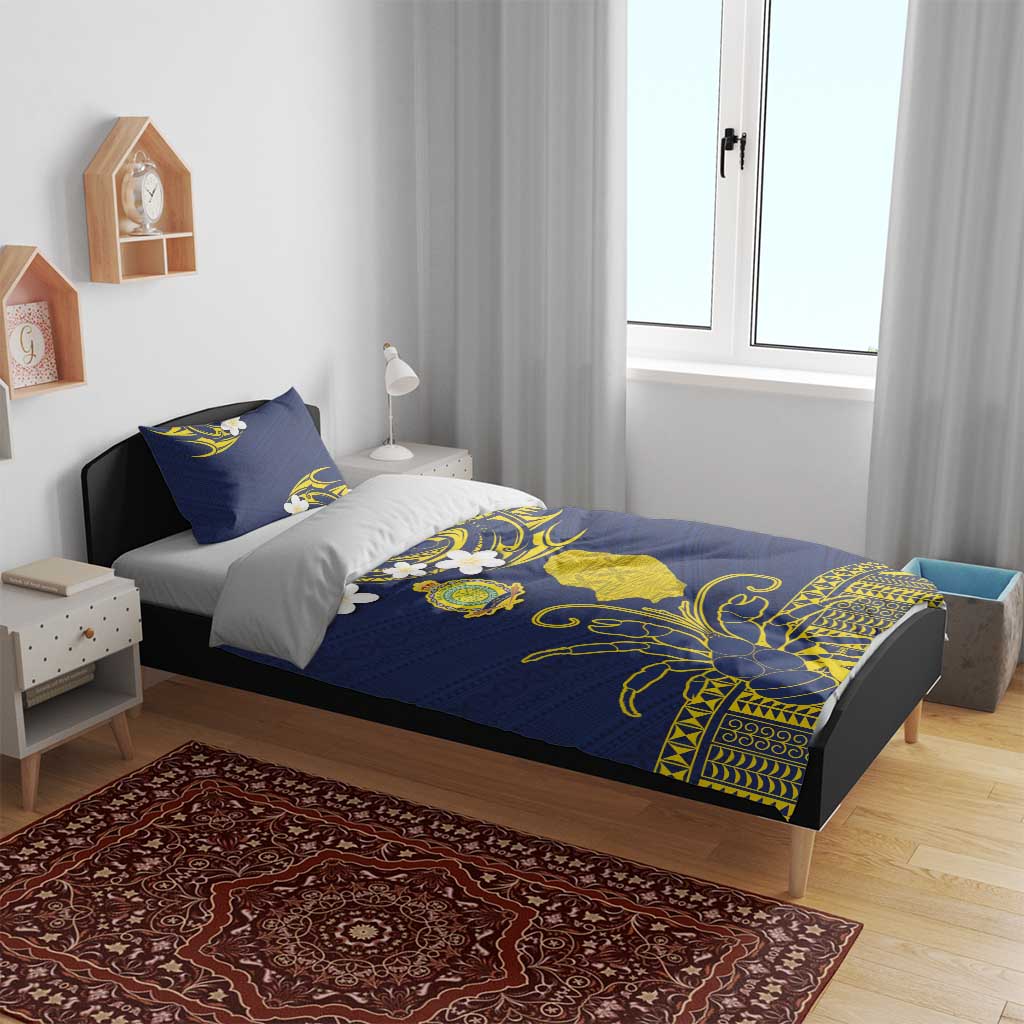 Niue Independence Day Bedding Set Hiapo Pattern Fiti Pua and Uga