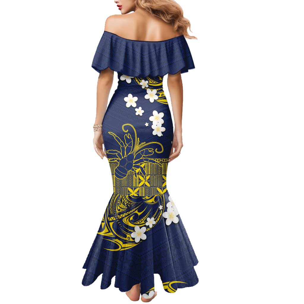 Niue Independence Day Family Matching Mermaid Dress and Hawaiian Shirt Hiapo Pattern Fiti Pua and Uga LT03 - Polynesian Pride