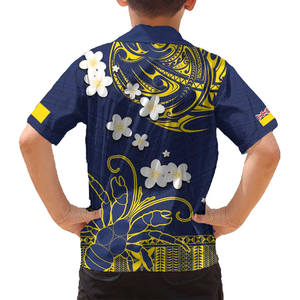 Niue Independence Day Family Matching Off Shoulder Maxi Dress and Hawaiian Shirt Hiapo Pattern Fiti Pua and Uga LT03 - Polynesian Pride