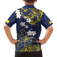 Niue Independence Day Family Matching Off Shoulder Maxi Dress and Hawaiian Shirt Hiapo Pattern Fiti Pua and Uga LT03 - Polynesian Pride
