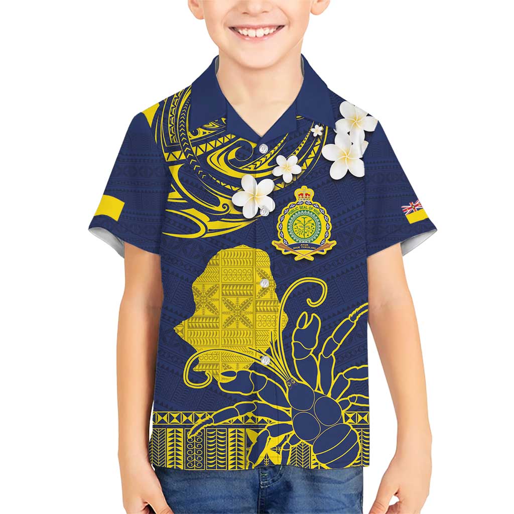 Niue Independence Day Family Matching Short Sleeve Bodycon Dress and Hawaiian Shirt Hiapo Pattern Fiti Pua and Uga LT03 Son's Shirt Yellow - Polynesian Pride