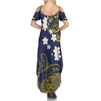 Niue Independence Day Family Matching Summer Maxi Dress and Hawaiian Shirt Hiapo Pattern Fiti Pua and Uga LT03 - Polynesian Pride