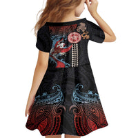 Hawaii and Japanese Together Family Matching Off The Shoulder Long Sleeve Dress and Hawaiian Shirt Koi Fish and Kakau Pattern LT03 - Polynesian Pride