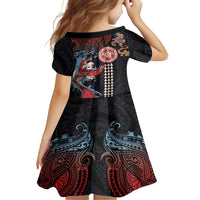 Hawaii and Japanese Together Family Matching Summer Maxi Dress and Hawaiian Shirt Koi Fish and Kakau Pattern