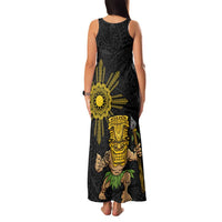 Hawaii and Philippines Together Family Matching Tank Maxi Dress and Hawaiian Shirt Warrior Tiki Mask and Filipino Sun Polynesian Style LT03 - Polynesian Pride