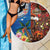 Fiji and Australia Together Beach Blanket Fijian Tapa Plants with Kangaroo and Aboriginal - Polynesian Pride