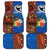 Fiji and Australia Together Car Mats Fijian Tapa Plants with Kangaroo and Aboriginal - Polynesian Pride
