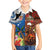 Fiji and Australia Together Family Matching Off Shoulder Maxi Dress and Hawaiian Shirt Fijian Tapa Plants with Kangaroo and Aboriginal - Polynesian Pride