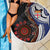 Fiji and Australia Together Beach Blanket Kangaroo Aboriginal with Tribal Tapa Hibiscus Half Style - Polynesian Pride