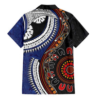 Fiji and Australia Together Family Matching Mermaid Dress and Hawaiian Shirt Kangaroo Aboriginal with Tribal Tapa Hibiscus Half Style LT03 - Polynesian Pride