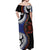 Fiji and Australia Together Off Shoulder Maxi Dress Kangaroo Aboriginal with Tribal Tapa Hibiscus Half Style - Polynesian Pride