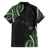 Traditional Art Hawaiian Kakau Tattoos Family Matching Puletasi and Hawaiian Shirt Green Color LT03 - Polynesian Pride