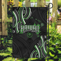 Traditional Art Hawaiian Kakau Tattoos Garden Flag Green Color - Polynesian Pride