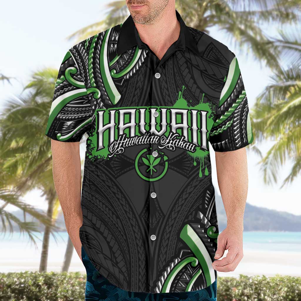 Traditional Art Hawaiian Kakau Tattoos Hawaiian Shirt Green Color - Polynesian Pride