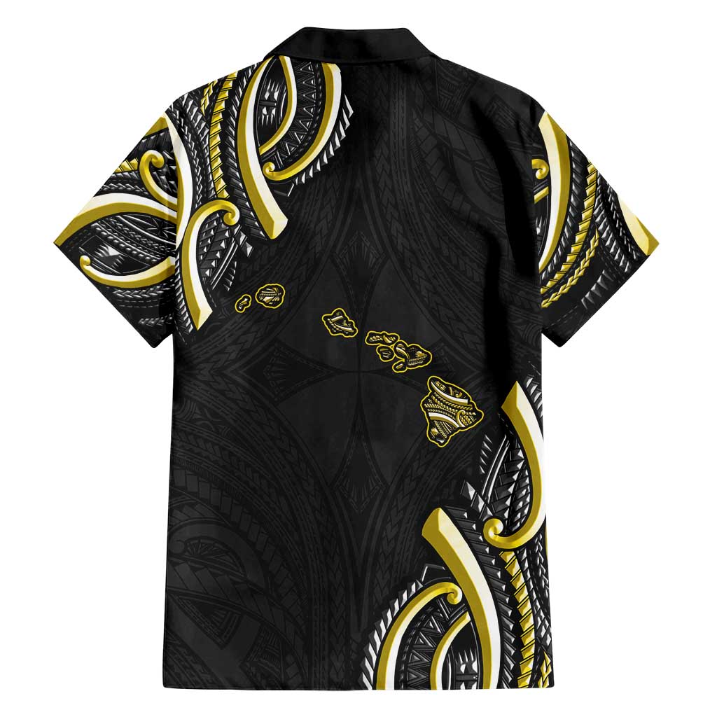 Traditional Art Hawaiian Kakau Tattoos Family Matching Summer Maxi Dress and Hawaiian Shirt Yellow Color LT03 - Polynesian Pride