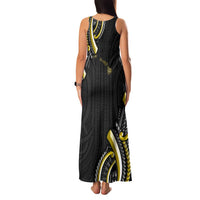 Traditional Art Hawaiian Kakau Tattoos Family Matching Tank Maxi Dress and Hawaiian Shirt Yellow Color LT03 - Polynesian Pride